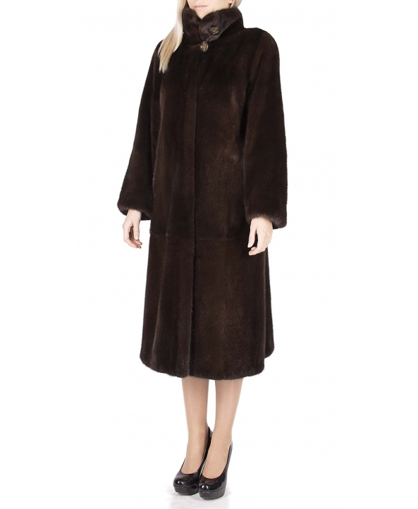 Пальто из меха норки, цвет: Махагон - купить за 242200 в магазине - Гипермаркет меха