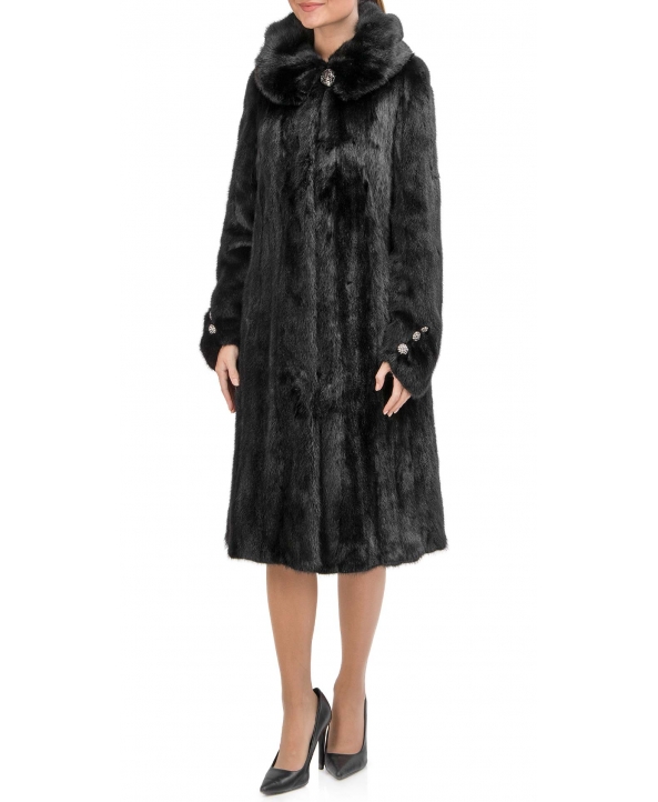 Пальто из меха норки, цвет: Чёрный - купить за 159600 в магазине - Гипермаркет меха