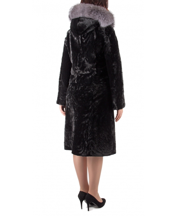 Пальто из мутона, цвет: Чёрный, отделка Блюфрост - купить за 50000 в магазине - Гипермаркет меха
