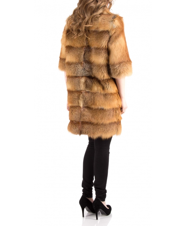 Полупальто из меха лисы, цвет: Натуральный (лиса) - купить за 56000 в магазине - Гипермаркет меха