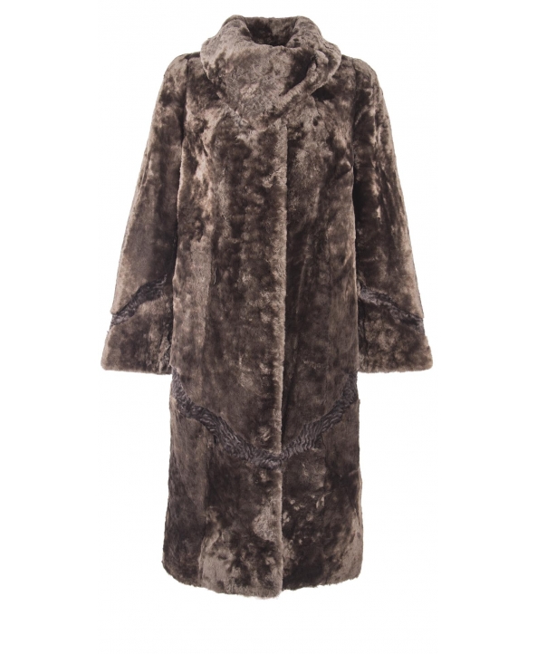 Пальто из мутона, цвет: Дымка, отделка Каракуль - купить за 32000 в магазине - Гипермаркет меха
