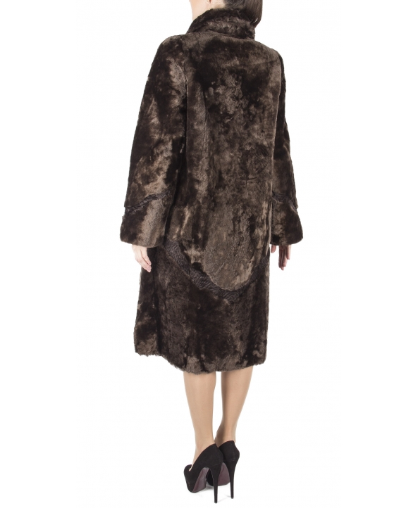 Пальто из мутона, цвет: Дымка, отделка Каракуль - купить за 32000 в магазине - Гипермаркет меха