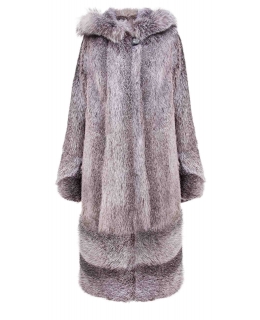 Пальто из меха нутрии, цвет: Серебро, отделка Блюфрост - купить за 50100 в магазине - Гипермаркет меха