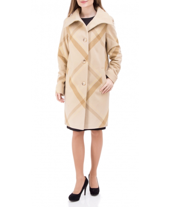 Пальто из шерсти, цвет: Бежевый - купить за 10400 в магазине - Гипермаркет меха