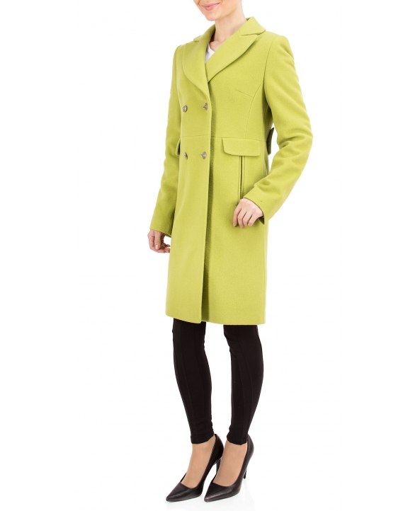 Пальто из шерсти, цвет: Салатовый - купить за 5200 в магазине - Гипермаркет меха