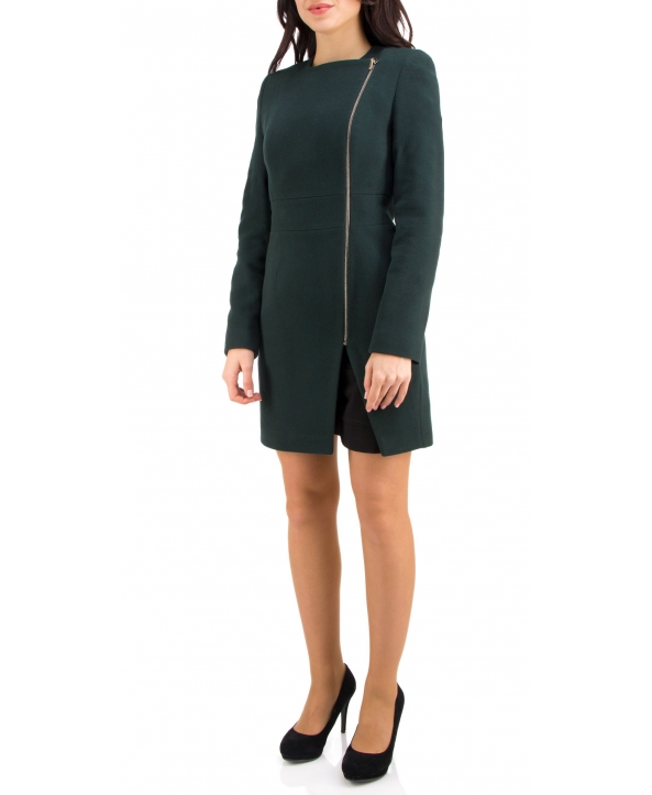 Пальто из шерсти, цвет: Зелёный - купить за 7200 в магазине - Гипермаркет меха