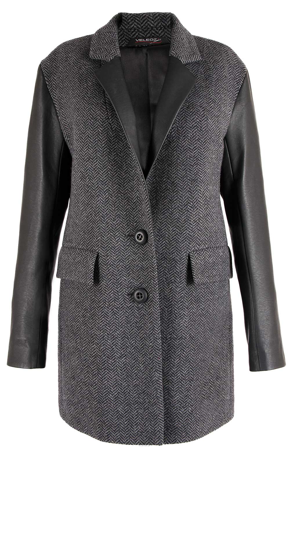 Пальто из шерсти, цвет: Серый, отделка Кожа - купить за 8800 в магазине - Гипермаркет меха
