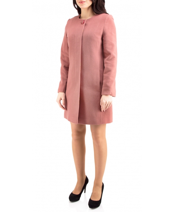 Пальто из шерсти, цвет: Серо-розовый - купить за 6800 в магазине - Гипермаркет меха