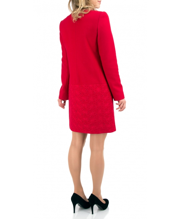 Пальто из шерсти, цвет: Красный - купить за 12000 в магазине - Гипермаркет меха