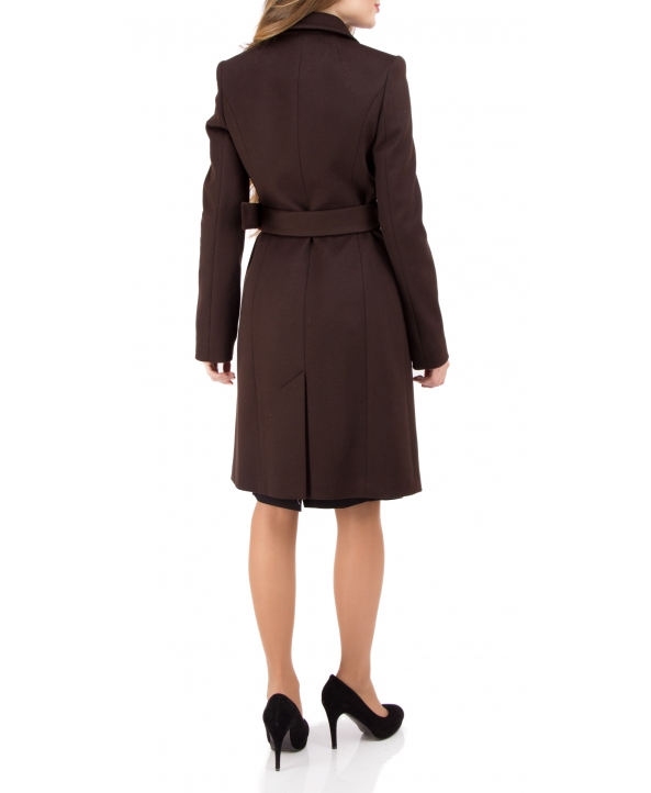 Пальто из шерсти, цвет: Коричневый - купить за 13600 в магазине - Гипермаркет меха