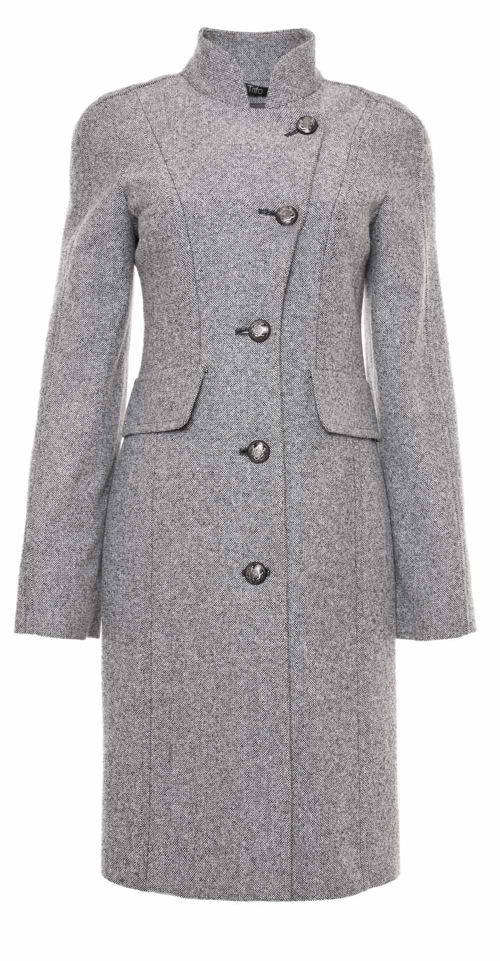 Пальто из шерсти, цвет: Чёрный / Белый - купить за 7000 в магазине - Гипермаркет меха