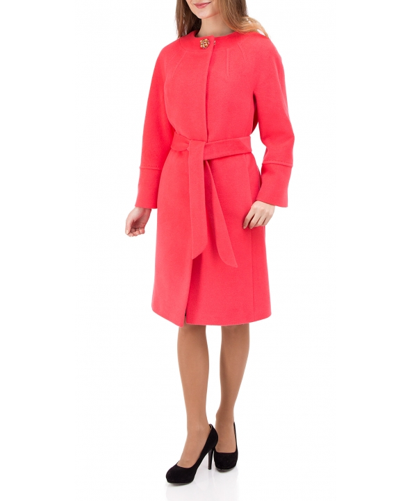 Пальто из шерсти, цвет: Коралловый - купить за 31000 в магазине - Гипермаркет меха