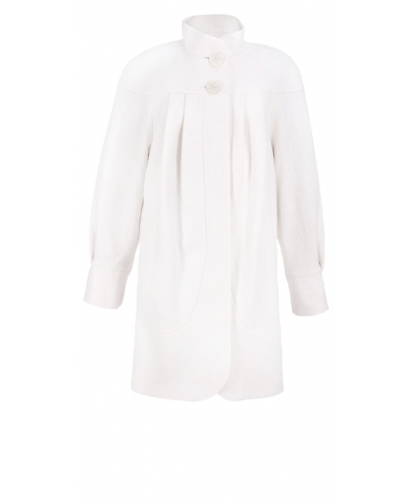 Пальто из шерсти, цвет: Молочный - купить за 6400 в магазине - Гипермаркет меха