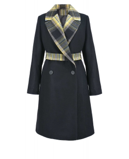 Пальто из шерсти, цвет: Чёрный / Клетка - купить за 9900 в магазине - Гипермаркет меха