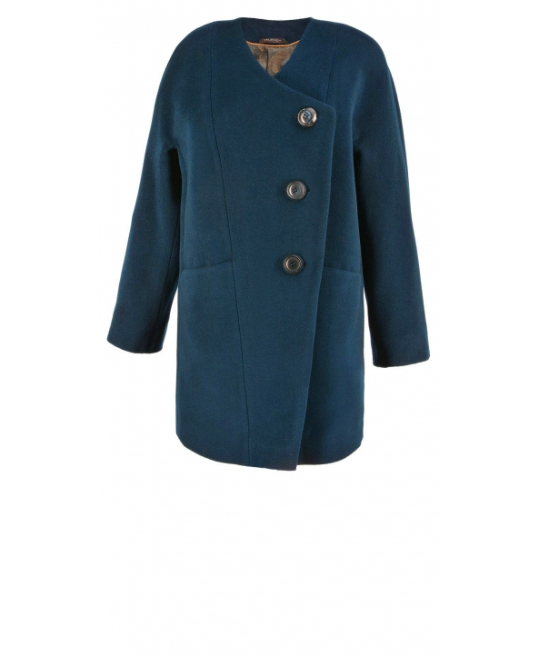 Пальто из шерсти, цвет: Морская волна - купить за 8000 в магазине - Гипермаркет меха