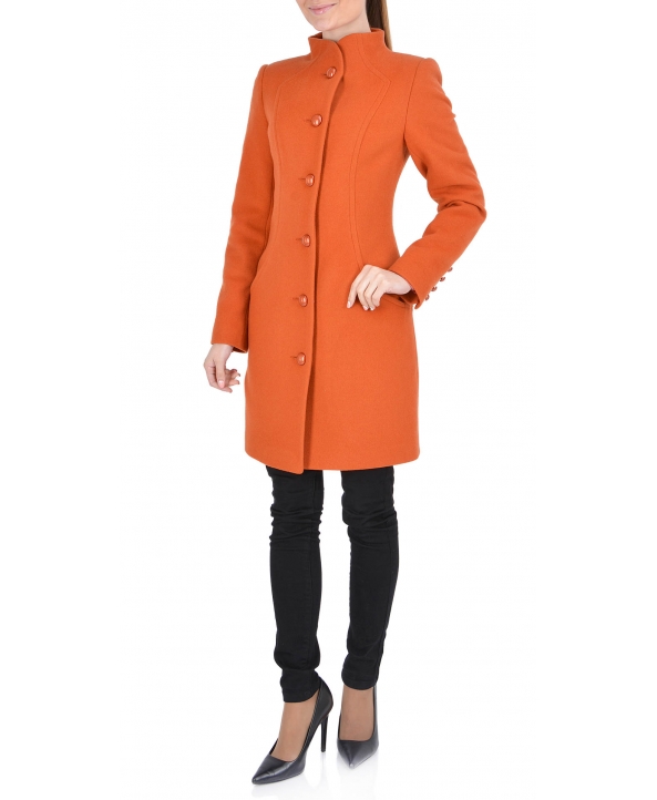 Пальто из шерсти, цвет: Охра - купить за 10000 в магазине - Гипермаркет меха