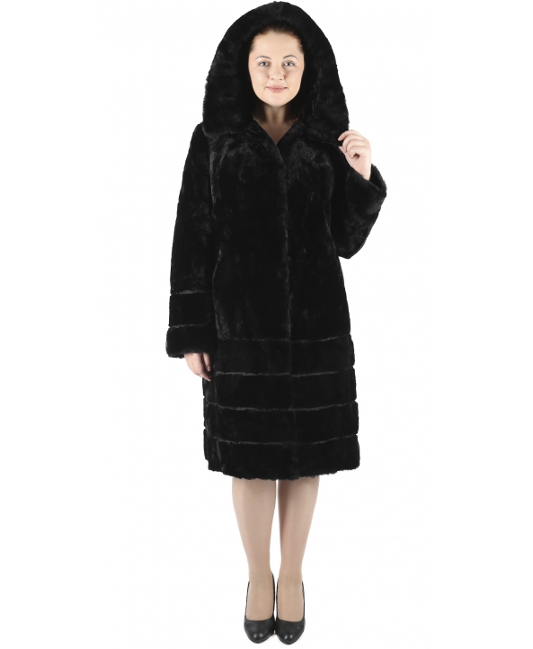 Пальто из мутона, цвет: Чёрный - купить за 32000 в магазине - Гипермаркет меха