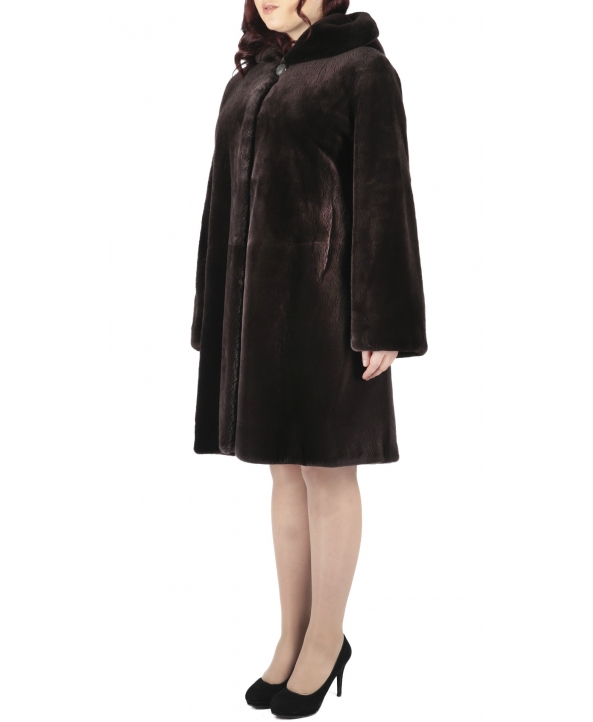 Пальто из меха бобра, цвет: Микки - купить за 162400 в магазине - Гипермаркет меха