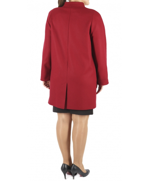 Пальто из шерсти, цвет: Винный - купить за 11000 в магазине - Гипермаркет меха