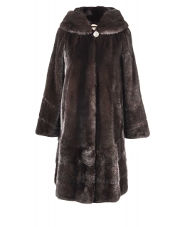 Пальто из меха норки, цвет: Махагон - купить за 286000 в магазине - Гипермаркет меха