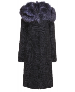 Пальто из каракуля, цвет: Чёрный, отделка Енот - купить за 204600 в магазине - Гипермаркет меха