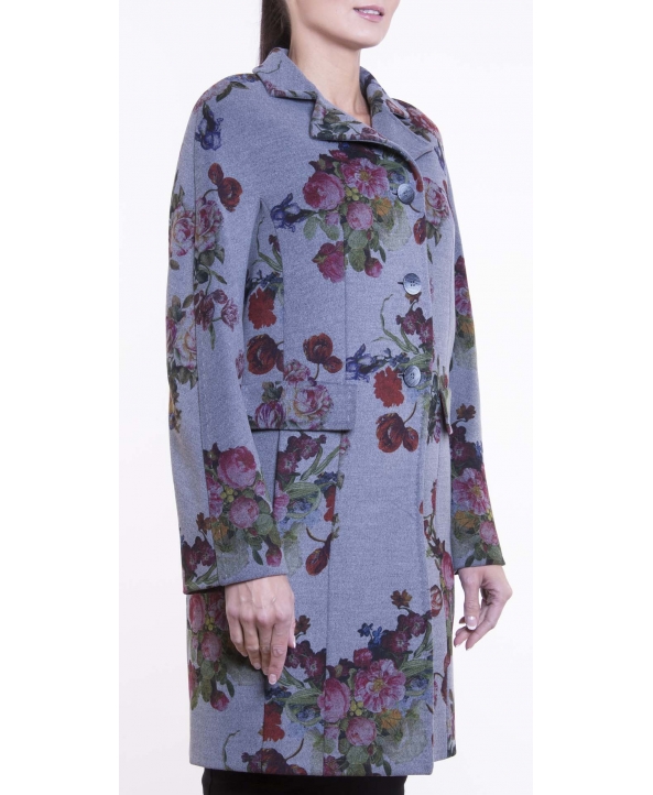 Пальто из текстиля, цвет: Букет роз - купить за 14700 в магазине - Гипермаркет меха