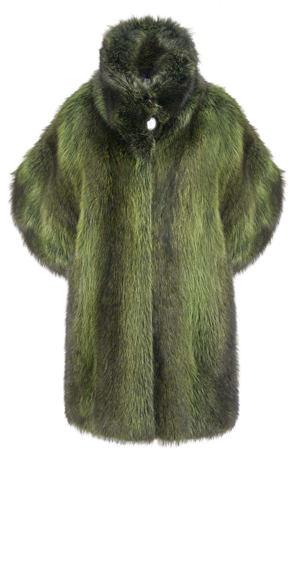 Полупальто из меха енота, цвет: Зелёный - купить за 109600 в магазине - Гипермаркет меха