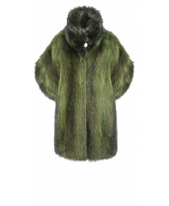 Полупальто из меха енота, цвет: Зелёный - купить за 109600 в магазине - Гипермаркет меха