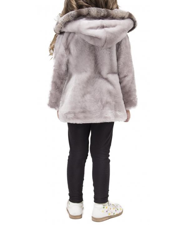 Пальто детское из мутона, цвет: Серый, отделка Рекс - купить за 8800 в магазине - Гипермаркет меха