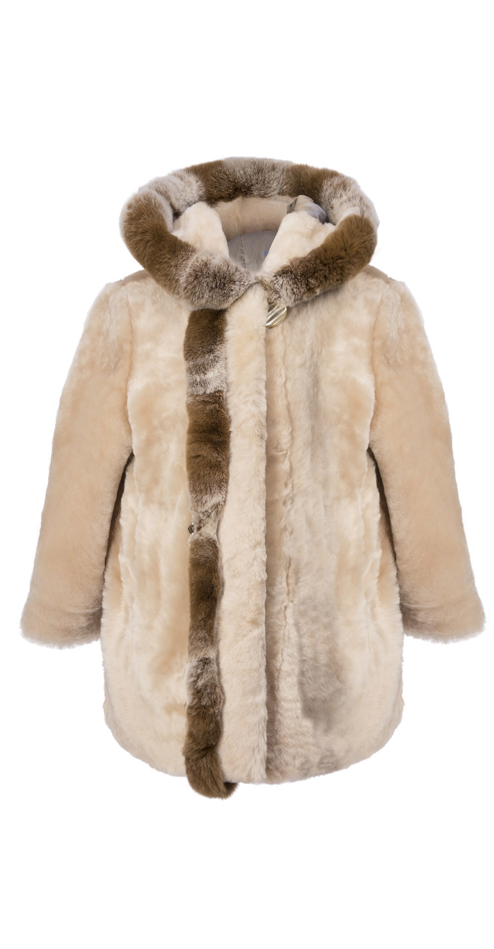 Пальто детское из мутона, цвет: Сливки, отделка Рекс - купить за 11600 в магазине - Гипермаркет меха