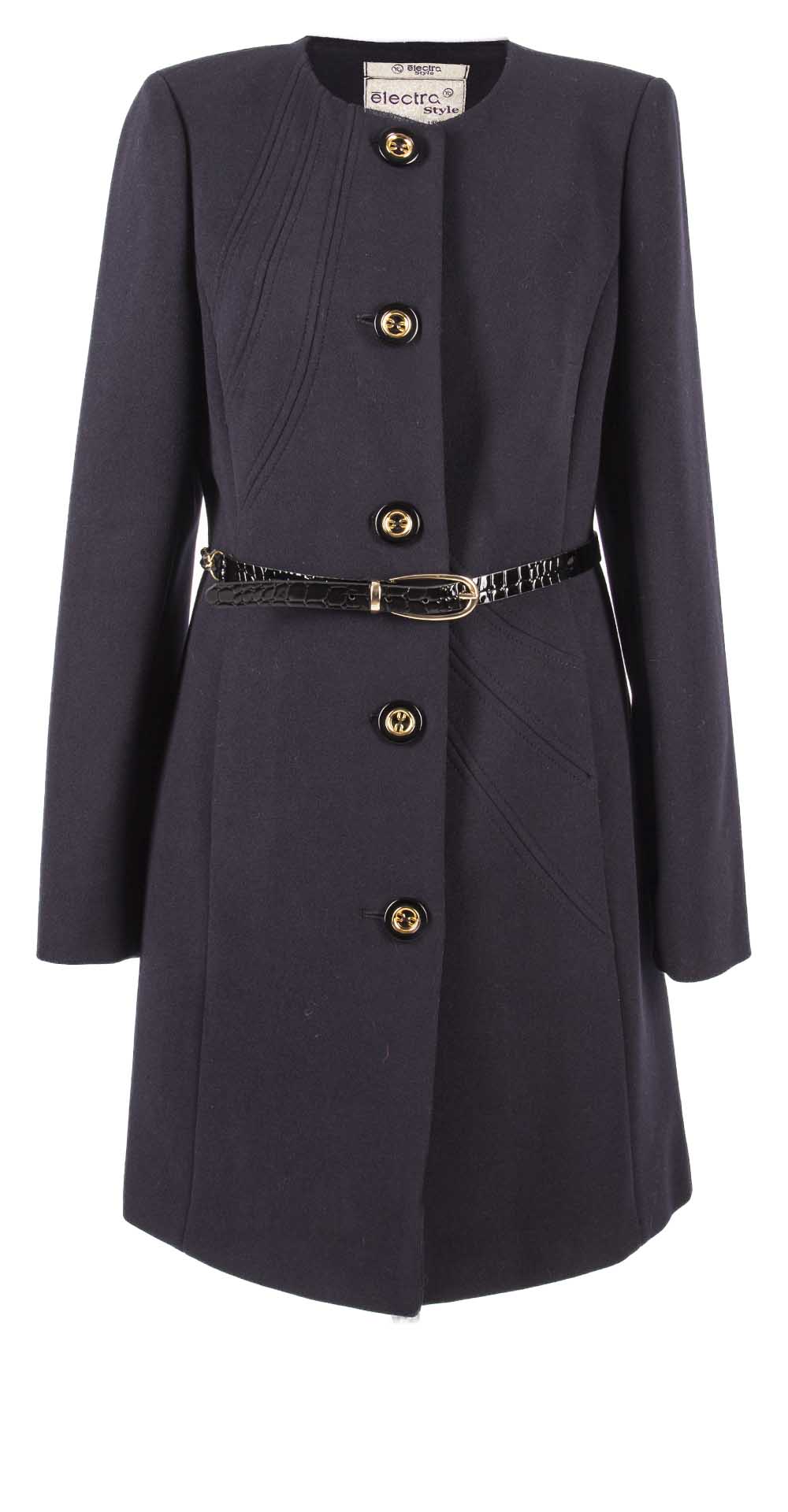 Пальто из шерсти, цвет: Тёмно-синий - купить за 12000 в магазине - Гипермаркет меха