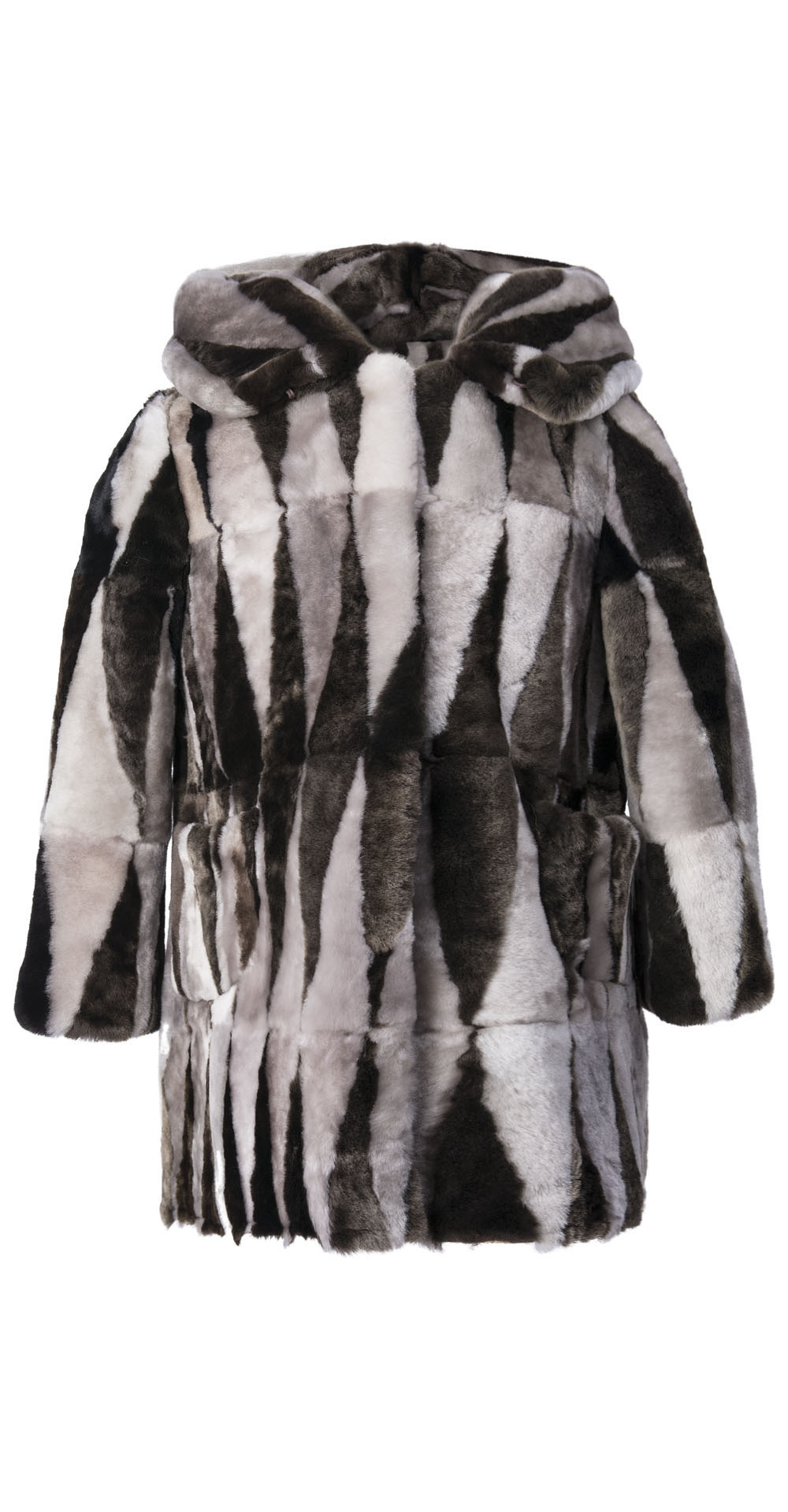 Пальто детское из мутона, цвет: Серый / Коричневый - купить за 10200 в магазине - Гипермаркет меха