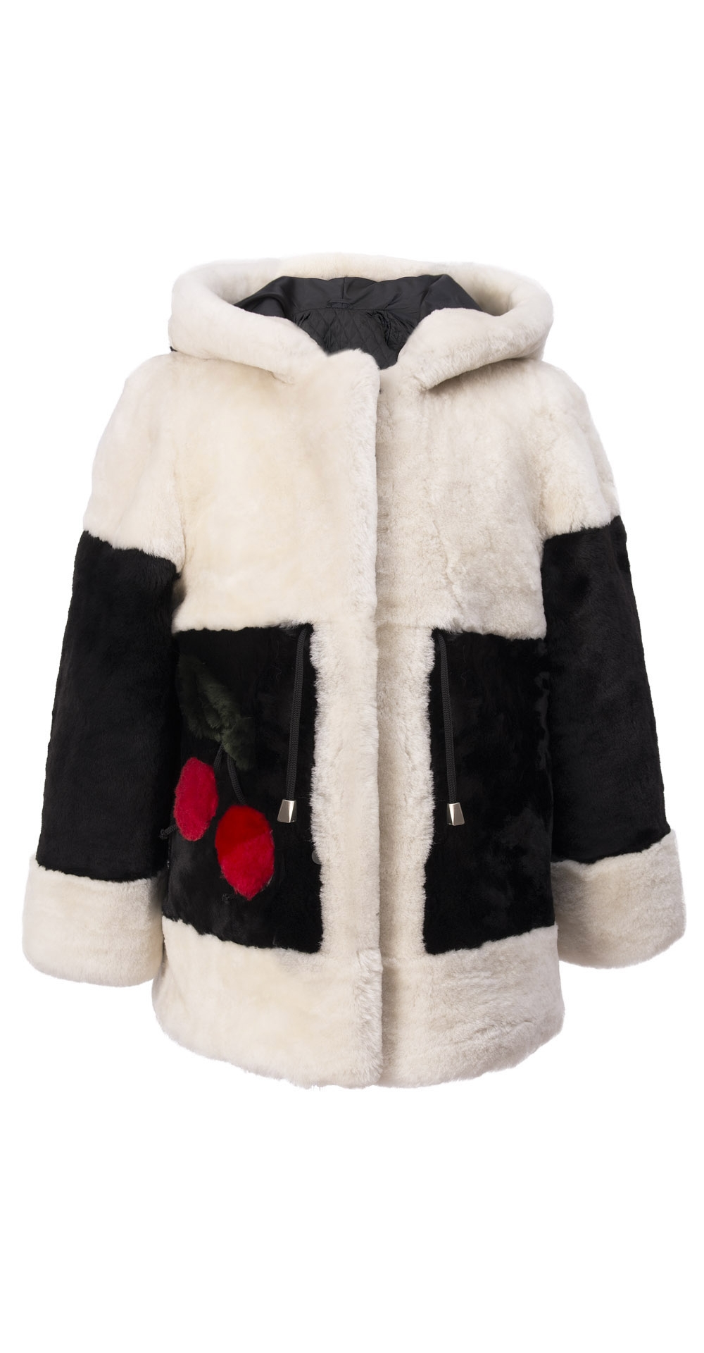 Пальто детское из мутона, цвет: Чёрный / Белый - купить за 11600 в магазине - Гипермаркет меха