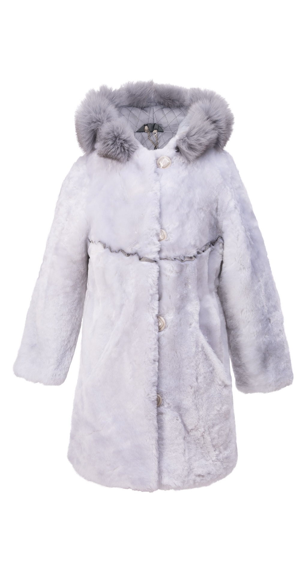 Пальто детское из мутона, цвет: Голубой, отделка Песец - купить за 16800 в магазине - Гипермаркет меха