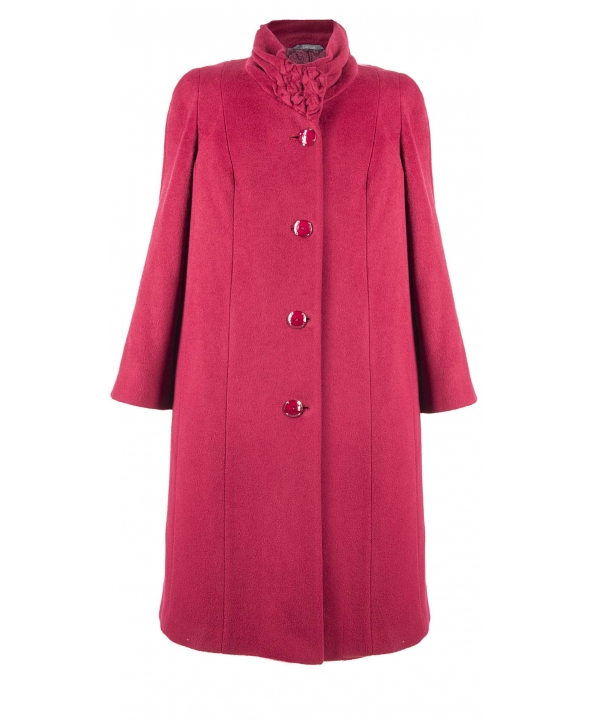 Пальто из шерсти, цвет: Тёмно-вишневый - купить за 12800 в магазине - Гипермаркет меха
