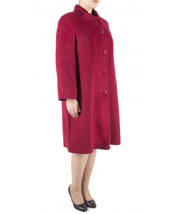 Пальто из шерсти, цвет: Тёмно-вишневый - купить за 12800 в магазине - Гипермаркет меха