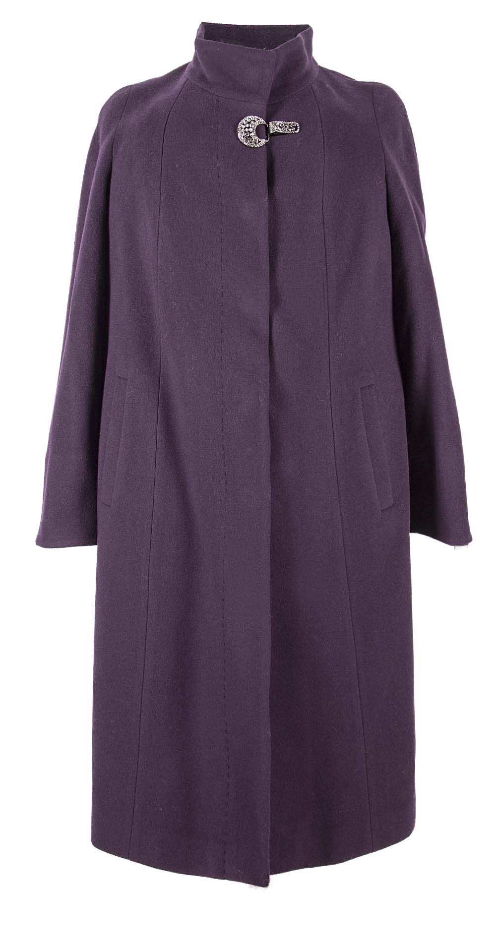 Пальто из шерсти, цвет: Тёмно-фиолетовый - купить за 11600 в магазине - Гипермаркет меха