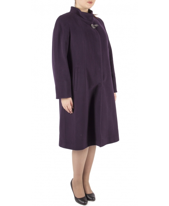 Пальто из шерсти, цвет: Тёмно-фиолетовый - купить за 11600 в магазине - Гипермаркет меха