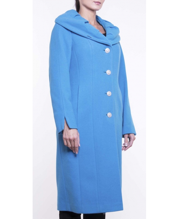 Пальто из шерсти, цвет: Голубой - купить за 11600 в магазине - Гипермаркет меха