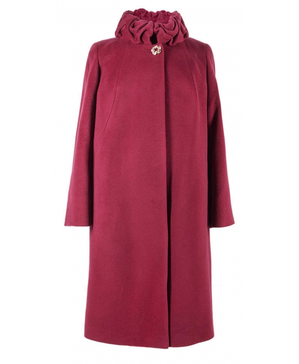 Пальто из шерсти, цвет: Винный - купить за 16100 в магазине - Гипермаркет меха