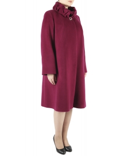 Пальто из шерсти, цвет: Винный - купить за 16100 в магазине - Гипермаркет меха