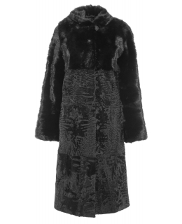 Пальто из каракуля, цвет: Чёрный, отделка Норка - купить за 88000 в магазине - Гипермаркет меха