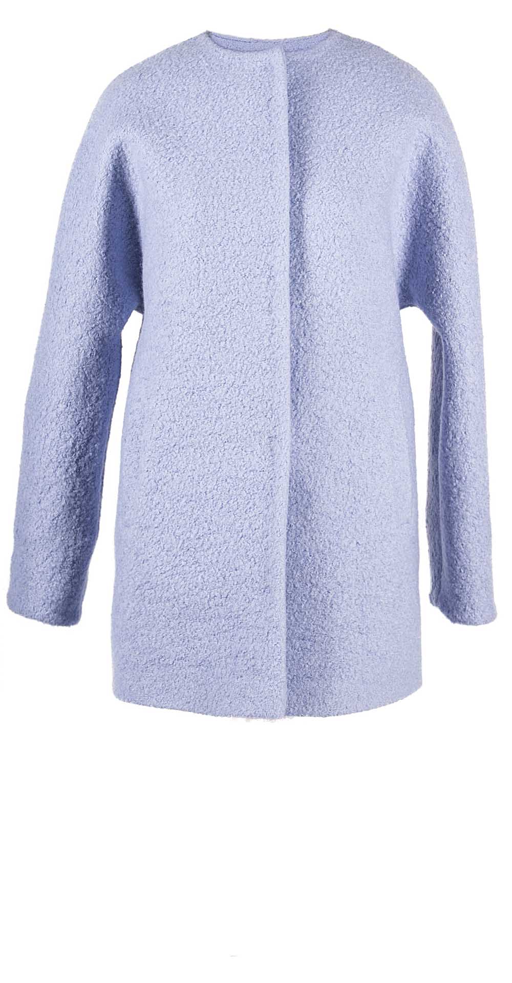 Пальто из шерсти, цвет: Голубой азуре - купить за 13200 в магазине - Гипермаркет меха