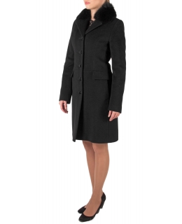 Пальто из шерсти, цвет: Чёрный, отделка Песец - купить за 17600 в магазине - Гипермаркет меха