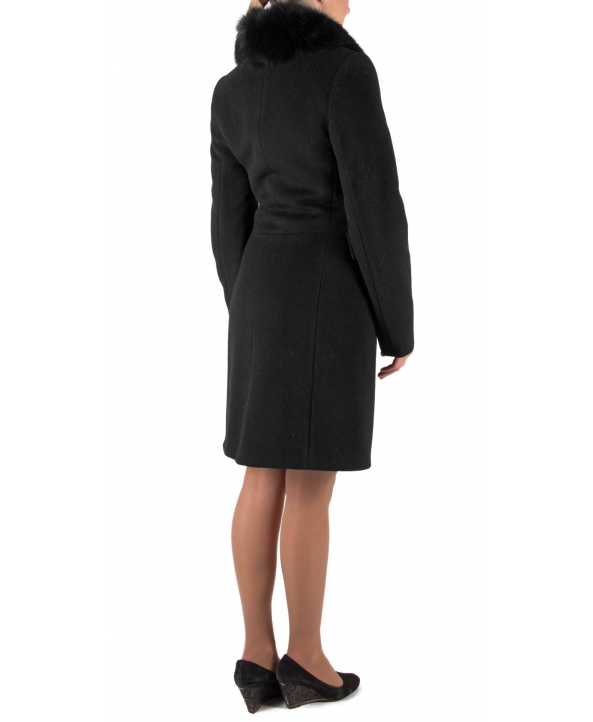 Пальто из шерсти, цвет: Чёрный, отделка Песец - купить за 17600 в магазине - Гипермаркет меха