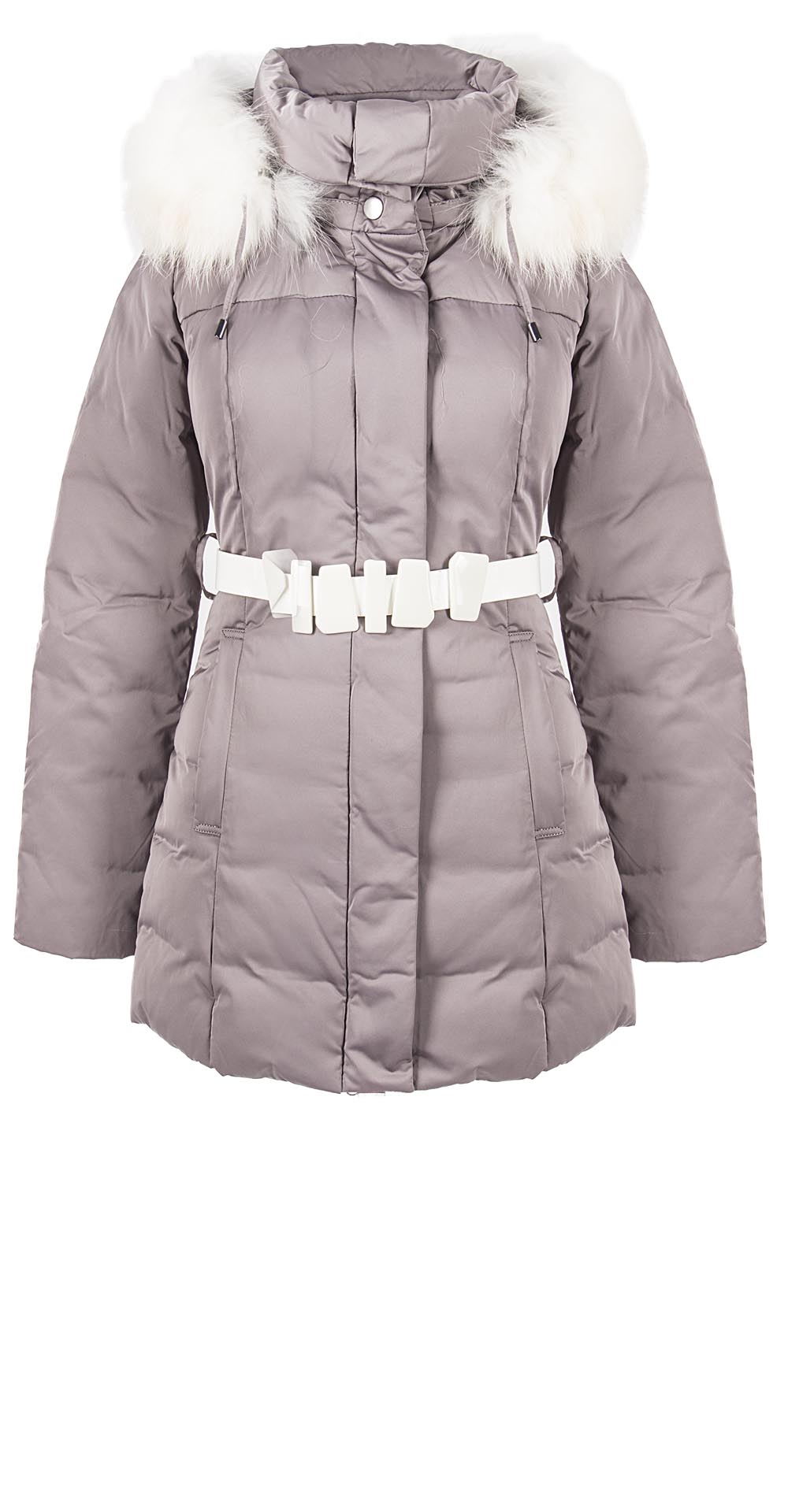 Куртка из полиэстера, цвет: Серый, отделка Искуственный мех - купить за 8600 в магазине - Гипермаркет меха
