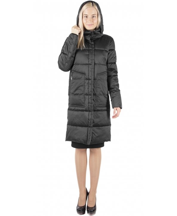 Пальто из полиэстера, цвет: Чёрный, отделка Шерсть - купить за 15800 в магазине - Гипермаркет меха
