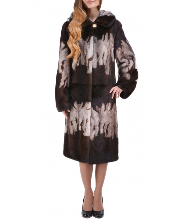 Пальто из меха норки, цвет: Трафарет - купить за 220000 в магазине - Гипермаркет меха