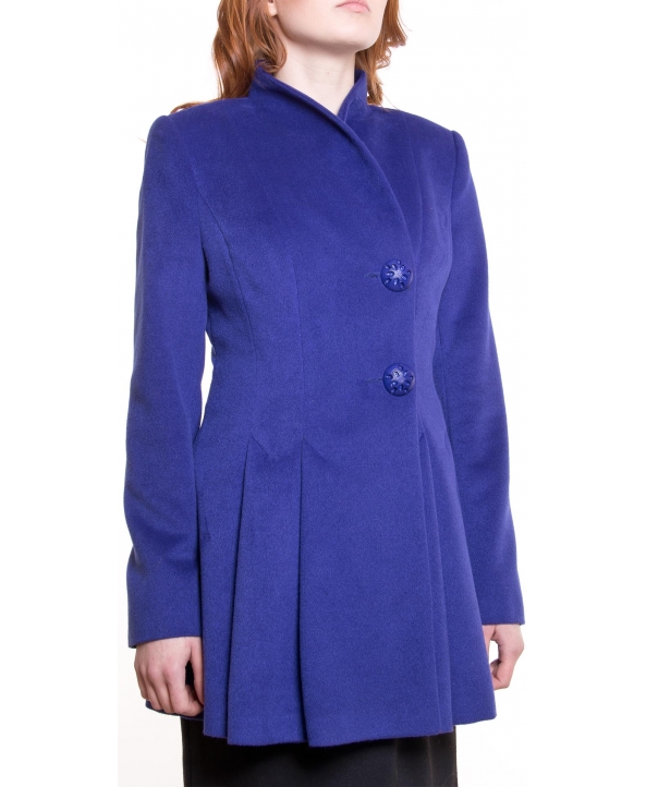 Пальто из шерсти, цвет: Васильковый - купить за 8000 в магазине - Гипермаркет меха