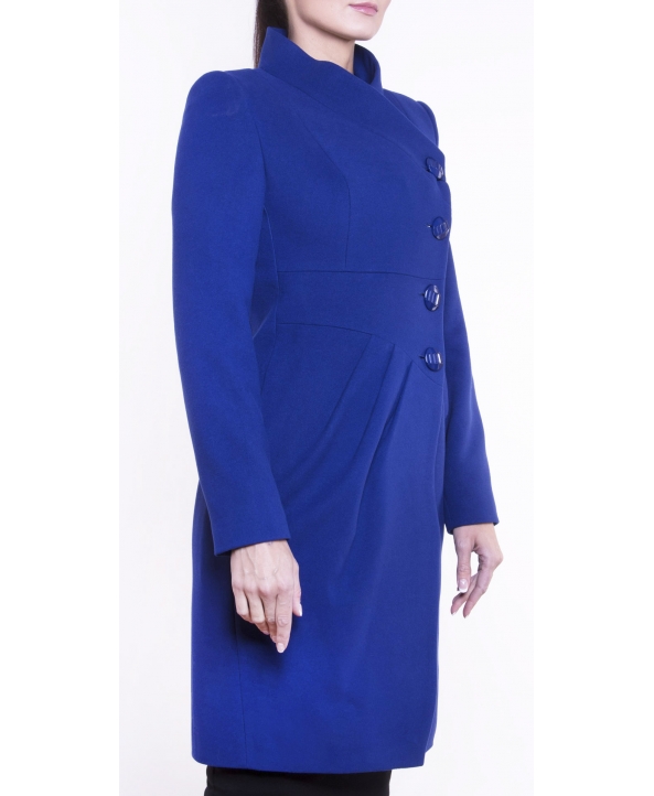 Пальто из шерсти, цвет: Васильковый - купить за 13000 в магазине - Гипермаркет меха